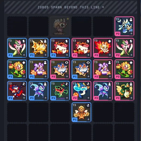 Armorjaw moved to the top row of the board, where Zobos spawn