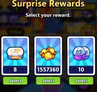 Surprise Rewards offering food, 1557360 candy or a capsule